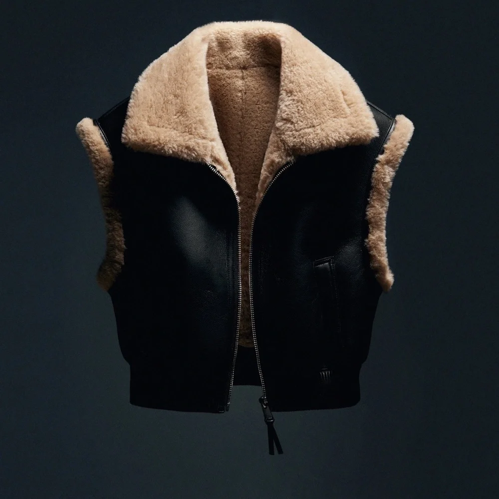 Jason Wu Shearling-lined bomber vest faux leather M - Picture 16 of 16